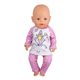 Doll Clothes Pajamas For 43cm Baby Reborn&American 18 Inch Girl Doll Unicorn Frog Shark Cartoon Clothes Suit For Generation Doll