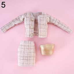 1 Set 1/6 Doll Fashion Casual Clothes Winter Wear Plush Coat Skirt Handmade Girl Doll Wearing Set For 29~32 cm Doll