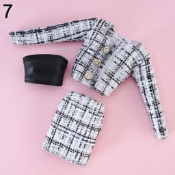 1 Set 1/6 Doll Fashion Casual Clothes Winter Wear Plush Coat Skirt Handmade Girl Doll Wearing Set For 29~32 cm Doll