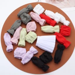30CM Doll Clothes Fashion Puff Sleeve Tops Short T-shirt Plaid Pleated Skirt For 1/6 Bjd Dolls Accessories Dress Up Doll Gift