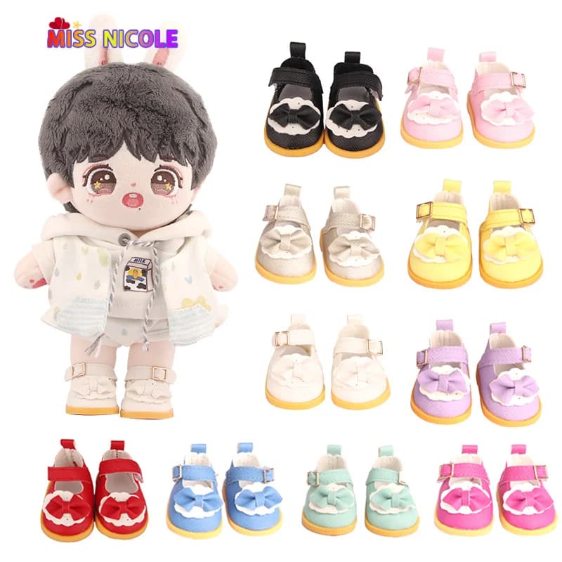 5 cm Cotton Doll Shoes Fit 20 cm 14 inch Dolls 10 Colors Pu Leather Lace-up Mini Doll Shoes For BDJ Russian DIY Handmade Dolls