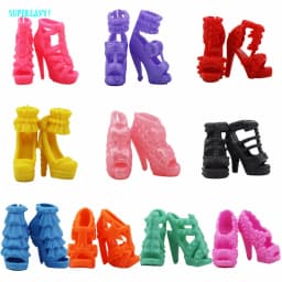 10 Pairs Colorful Doll Shoes Mixed Style Assorted High Heels Sandals Outfit Dress Clothes Accessories for 11.5'' Doll DIY Toys