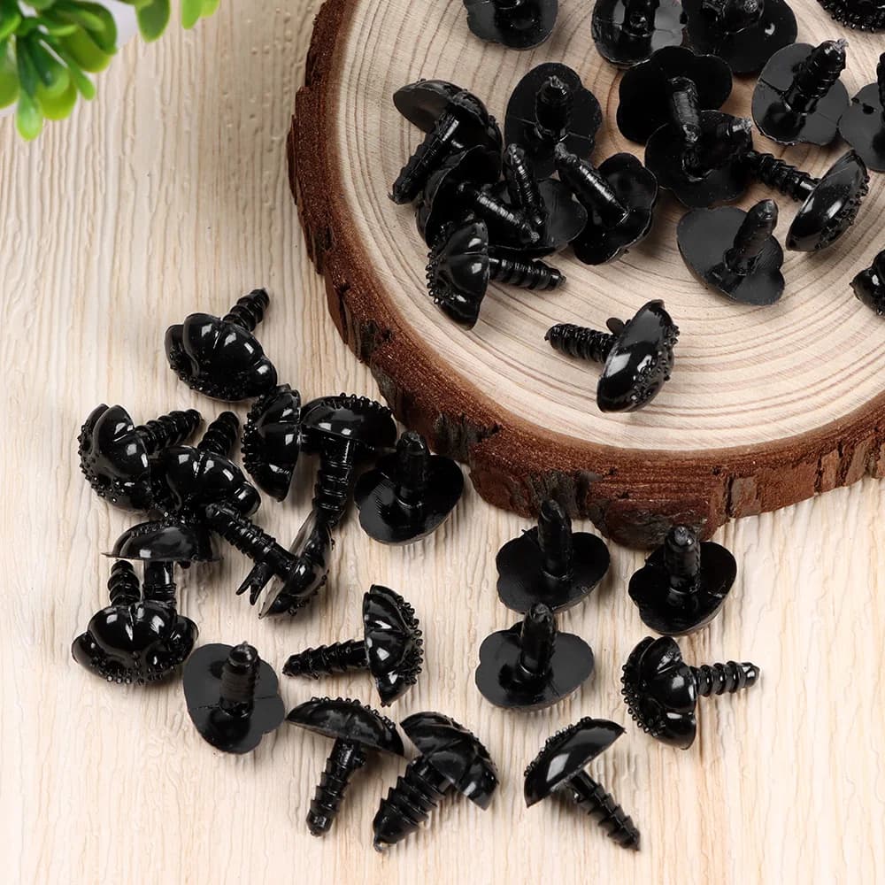 40Pcs Black Plastic Safety Noses For Teddy Bear Doll Animal Puppet Crafts Children DIY Doll toys Accessories Dog Puppy Nose