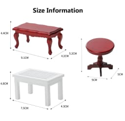 Wood Simulation Teatable Coffee Table Living Room Toy Doll House Accessories 1/12 Mini Dollhouse Furniture Miniature Kids Toy