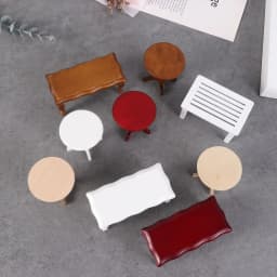 Wood Simulation Teatable Coffee Table Living Room Toy Doll House Accessories 1/12 Mini Dollhouse Furniture Miniature Kids Toy