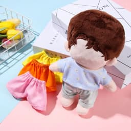 20CM Doll Clothes Stripes Short Sleeve T-shirt Small Pants Doll Outfit Playing House Changing Dressing Game DIY Doll Accessories