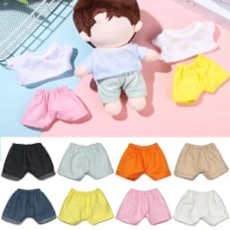 20CM Doll Clothes Stripes Short Sleeve T-shirt Small Pants Doll Outfit Playing House Changing Dressing Game DIY Doll Accessories
