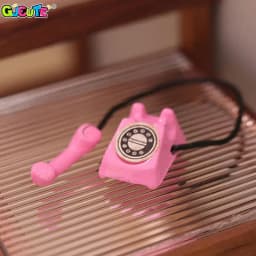 1:12 Dollhouse Miniature Vintage Phone Model Simulation Mini Retro Telephone Doll Furniture Decor Accessories For Kids Toys Gift