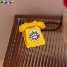 1:12 Dollhouse Miniature Vintage Phone Model Simulation Mini Retro Telephone Doll Furniture Decor Accessories For Kids Toys Gift