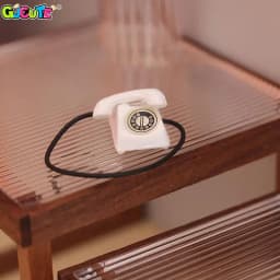 1:12 Dollhouse Miniature Vintage Phone Model Simulation Mini Retro Telephone Doll Furniture Decor Accessories For Kids Toys Gift