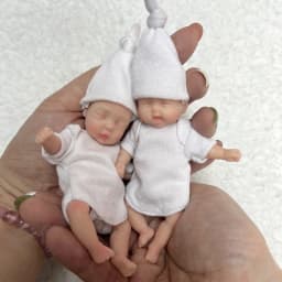 10cm Mini Palm Soft Full Solid Silicone Bebe Reborn Girl With Two Sets Outfits Handmade Cuddly Lifelike Reborn Dolls