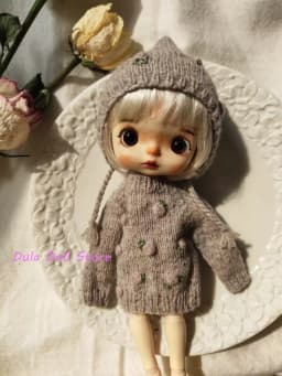 2026 Dula Doll Clothes Dress Cashmere Handmade Sweater Blythe Qbaby Ob24 Ob22 1/6 6 Points Body Doll