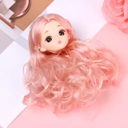 30CM Doll Head With Long Curly Hair Straight Wig For 16cm Dolls Accessories Removable Joint Toys DIY Head For 1/6 BJD Dolls
