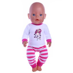 2 Pcs/Set Animal Pajamas Suit For 43cm Baby Doll Clothes Accessories And 18 Inch American Doll Girl's Toys Our Generation
