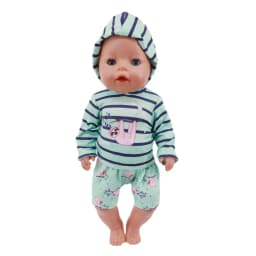 2 Pcs/Set Animal Pajamas Suit For 43cm Baby Doll Clothes Accessories And 18 Inch American Doll Girl's Toys Our Generation