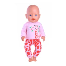 2 Pcs/Set Animal Pajamas Suit For 43cm Baby Doll Clothes Accessories And 18 Inch American Doll Girl's Toys Our Generation