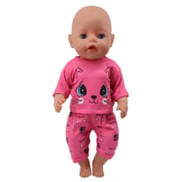 2 Pcs/Set Animal Pajamas Suit For 43cm Baby Doll Clothes Accessories And 18 Inch American Doll Girl's Toys Our Generation