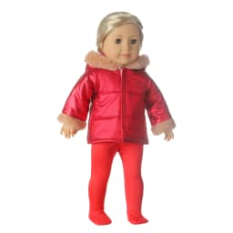 Red Color Doll Clothes Set For 43cm Baby New Born Doll Christmas Dress Suit Pair Necklace For American 18 Inch Girl&OG Dolls Toy
