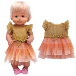 For 40cm Nenuco Doll Clothes 17" Baby Doll Blue Flower Dress Toys Clothing