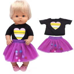 For 40cm Nenuco Doll Clothes 17" Baby Doll Blue Flower Dress Toys Clothing
