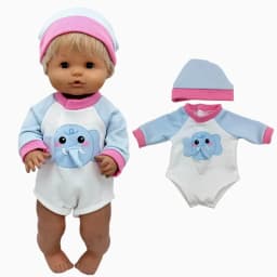 For 40cm Nenuco Doll Clothes 17" Baby Doll Blue Flower Dress Toys Clothing
