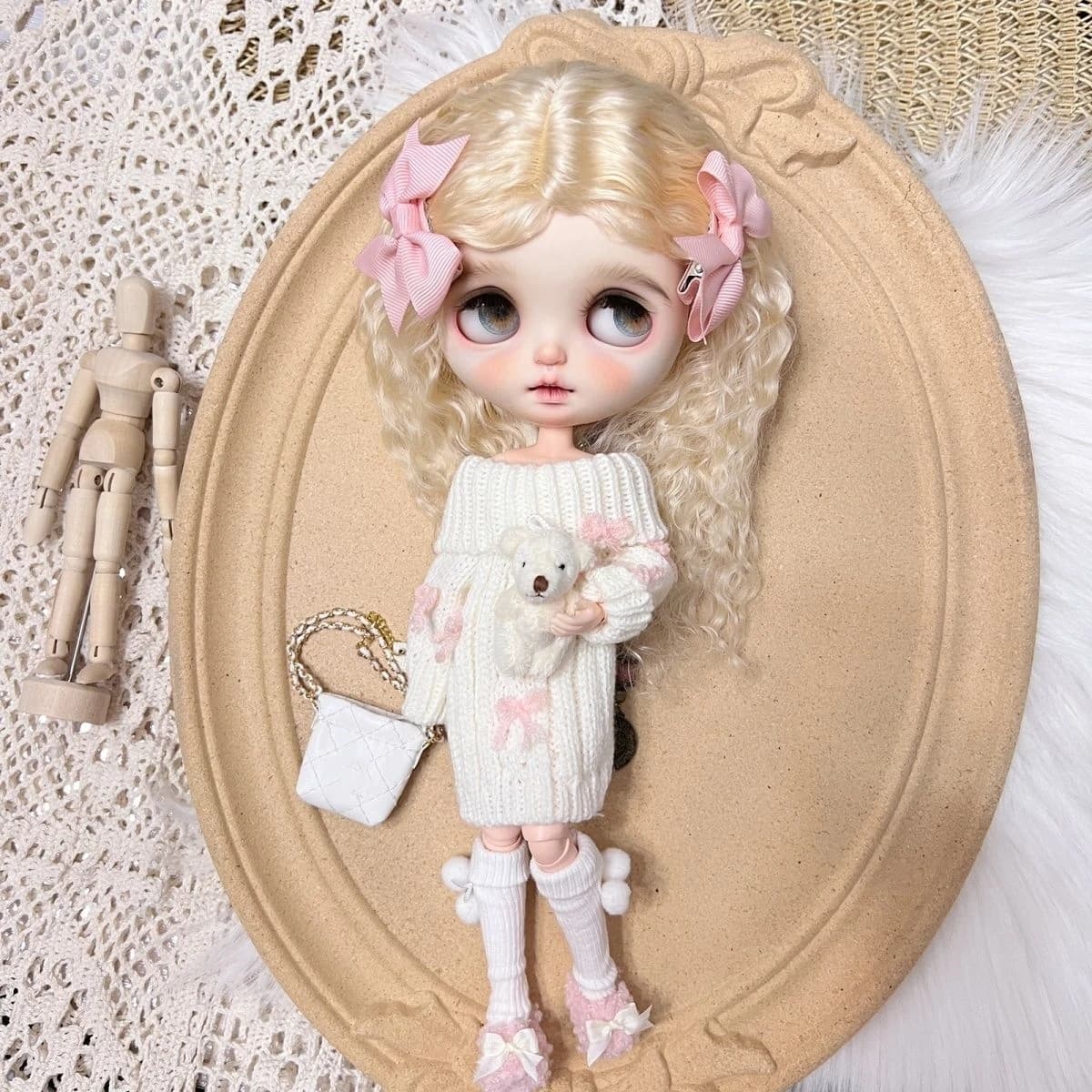 Blythe Doll Clothes Sweater Skirt Set Handmade 28-30cm OB22 OB24 AZ, One Dress for Blythe Doll Accessories