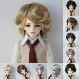 Doll Wigs JD075 1/6 1/8 1/4 1/3 Short Boyish Cupid Curls Synthetic Mohair BJD Wigs 5-6' 6-7' 7-8' 8-9' OB11 YOSD Doll Hair