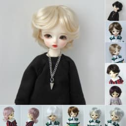 Doll Wigs JD075 1/6 1/8 1/4 1/3 Short Boyish Cupid Curls Synthetic Mohair BJD Wigs 5-6' 6-7' 7-8' 8-9' OB11 YOSD Doll Hair
