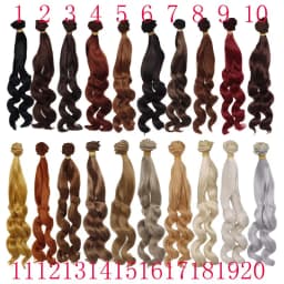 Russian Handmade Doll Hair 25 cm High Temperature Curly Hair for 1/3 1/4 1/6 BJD DIY Curly Doll Wigs Tree