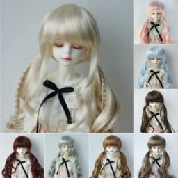 JD337 1/8 1/6 1/4 1/3 Long Pony Braids synthetic mohair BJD wigs OB11 YOSD MSD SD DOD Blythes Doll accessories