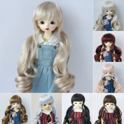 JD337 1/8 1/6 1/4 1/3 Long Pony Braids synthetic mohair BJD wigs OB11 YOSD MSD SD DOD Blythes Doll accessories
