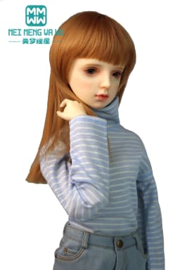 60CM BJD Doll Clothes 1/3 SD Toys Ball Jointed Doll Fashion Striped Turtleneck Jeans