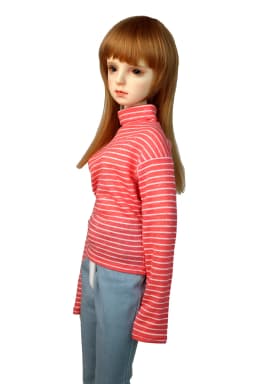 60CM BJD Doll Clothes 1/3 SD Toys Ball Jointed Doll Fashion Striped Turtleneck Jeans