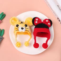 1/12 Scale Dollhouse Doll Hat Cute Animal Hat Doll House Decoration for Kids Toys Birthday Gift Doll Accessorie Miniature Scene