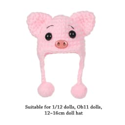1/12 Scale Dollhouse Doll Hat Cute Animal Hat Doll House Decoration for Kids Toys Birthday Gift Doll Accessorie Miniature Scene