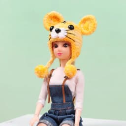 1/12 Scale Dollhouse Doll Hat Cute Animal Hat Doll House Decoration for Kids Toys Birthday Gift Doll Accessorie Miniature Scene