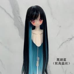 New 1/3 1/4 1/6 Doll Wig Dual Color Long Hair with Bangs Sweet Cool Soft High Temperature Silk False Hair Doll Accessories