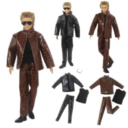 1 Set Doll Clothes Leather Coat Outfit for 12 inch Ken Doll Many Style for Choice A06