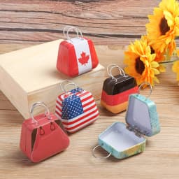 Vintage Miniature Suitcase For Dolls Accessories Metal Mini Luggage Travel Case BJD Doll Handbag Dollhouse Jewellery Box Toys