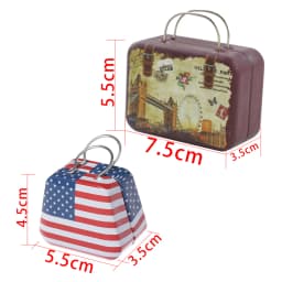 Vintage Miniature Suitcase For Dolls Accessories Metal Mini Luggage Travel Case BJD Doll Handbag Dollhouse Jewellery Box Toys