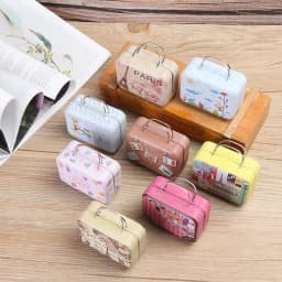 Vintage Miniature Suitcase For Dolls Accessories Metal Mini Luggage Travel Case BJD Doll Handbag Dollhouse Jewellery Box Toys