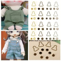 4/10Sets Doll Trousers Metal Buckles Mini Doll Belt Buttons Fit For 1/6 BJD Dolls Girls Doll Bags Clothes Buckles Accessories
