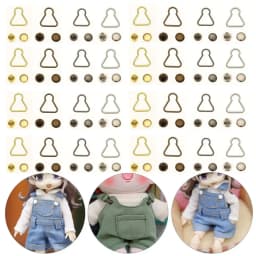 4/10Sets Doll Trousers Metal Buckles Mini Doll Belt Buttons Fit For 1/6 BJD Dolls Girls Doll Bags Clothes Buckles Accessories