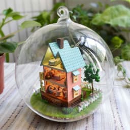DIY Wooden Doll House Miniature Kits With Furniture Princess Villa Assembled Glass Ball Casa Dollhouse Toys for Girls Gifts