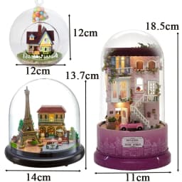 DIY Wooden Doll House Miniature Kits With Furniture Princess Villa Assembled Glass Ball Casa Dollhouse Toys for Girls Gifts