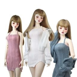 Fashion Knit Slit Skirt Sweater Jacket Grey Pink White Fit 43-60cm 1/3 1/4DD SD BJD Doll Clothes Accessories