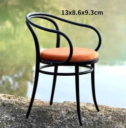 1/6 Dollhouse Bjd Miniature Furniture Metal Chair Doll House Accessories Wooden Chair for Dollhouse Decor Accessories