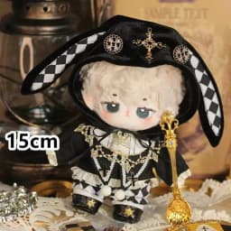 Idol Gothic Punk Edward Black Rabbit Fairy Tale Suit Costume Stuffed 10cm 15cm 20cm Plush Doll Accessories Doll's Clothes KL