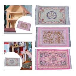 1:6 1:12 Scale Woven Rug Simulation Life Scene Furniture Accessories Mini Turkish Mat for Living Room Bedroom Home Decor