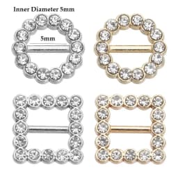 10Pcs Newest 5mm Round Square Mini Ultra-small Tri-glide Belt Buckle Doll Bags Diamond Buckles DIY Doll Clothing Shoes Buckles